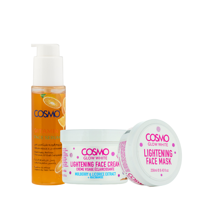 LIGHTNING GLOW & SHINE KIT - FACIAL SERUM 65 ML, FACE CREAM 125ML, FACE MASK 250ML