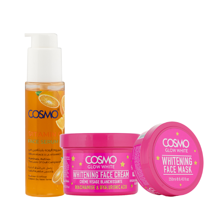 WHITENING GLOW & SHINE KIT - FACIAL SERUM 65 ML, FACE CREAM 125ML, FACE MASK 250ML