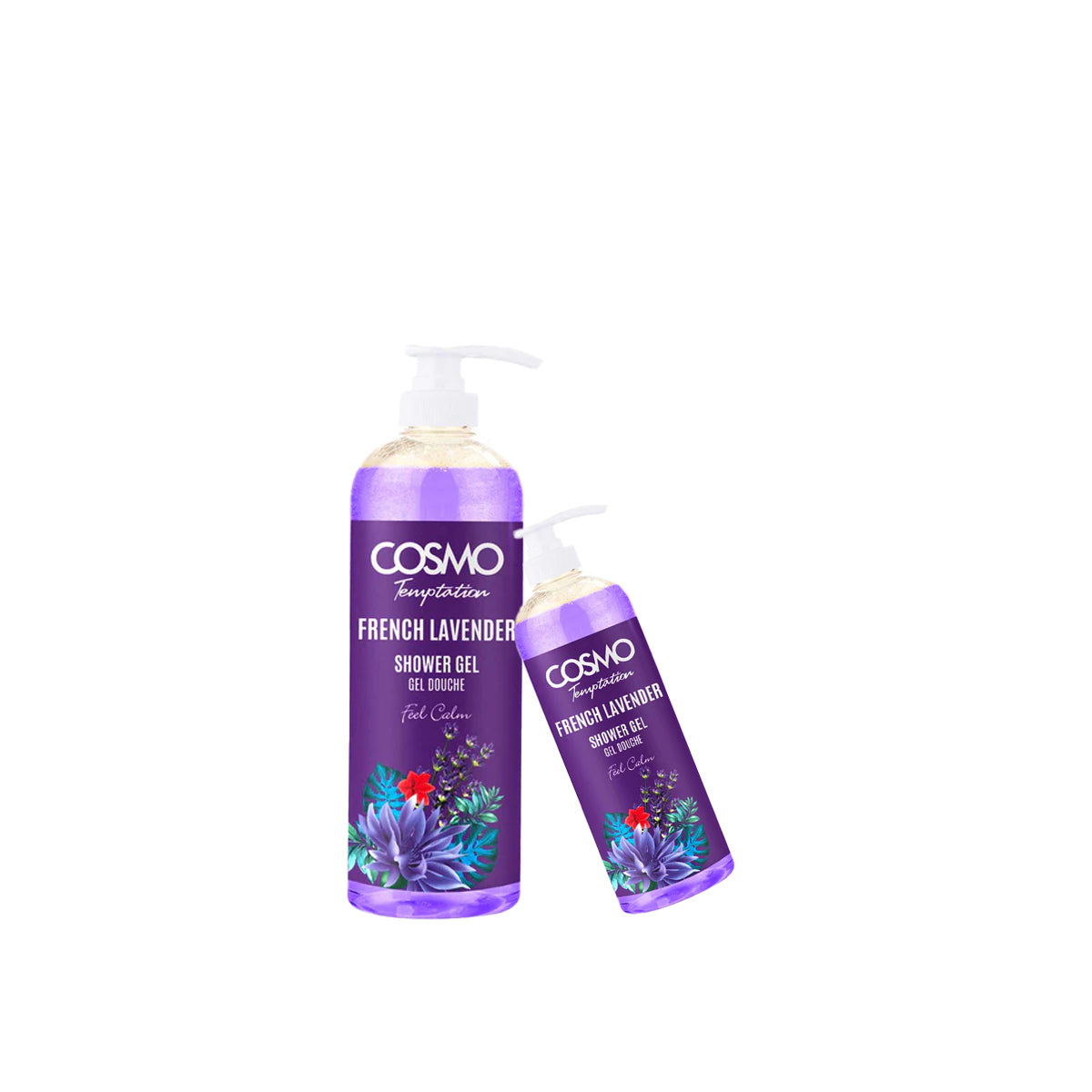 Temptation Shower Gel French Lavender 1000ml & 480ml - Pack Of 2