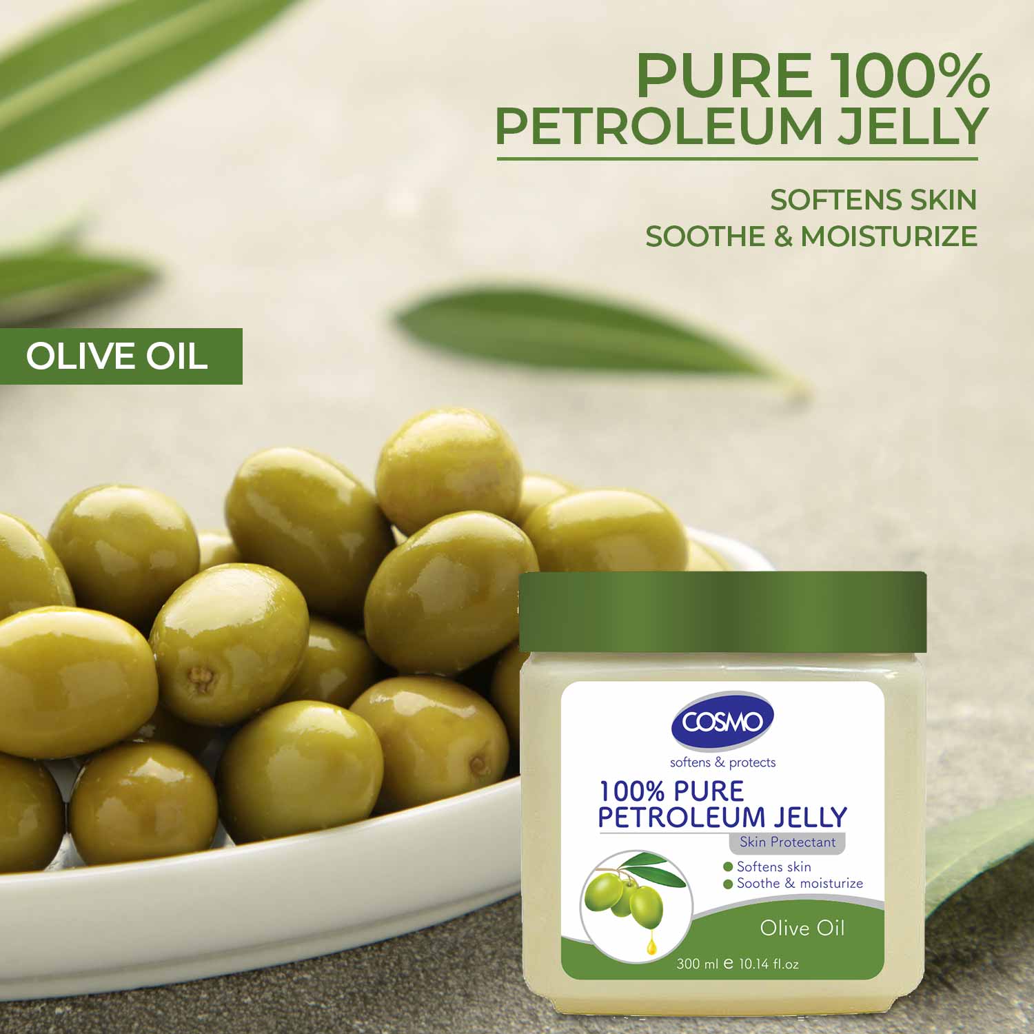 OLIVE OIL  PETROLEUM JELLY  125ML (COSMO SERIES)